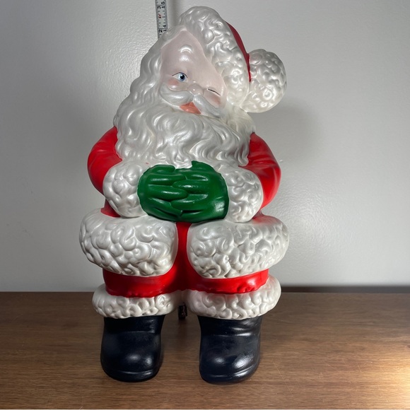 Large Vintage 14 1/2 Inch Atlantic Mold Ceramic Winking Santa Christmas Decor - Picture 9 of 15